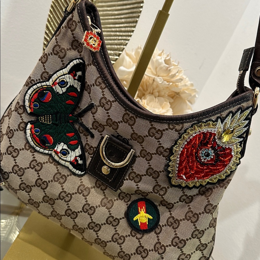 Gucci Abbey Large D-Ring GG Canvas Hobo Shoulder Bag - Rehabbed - Picture 3 of 16